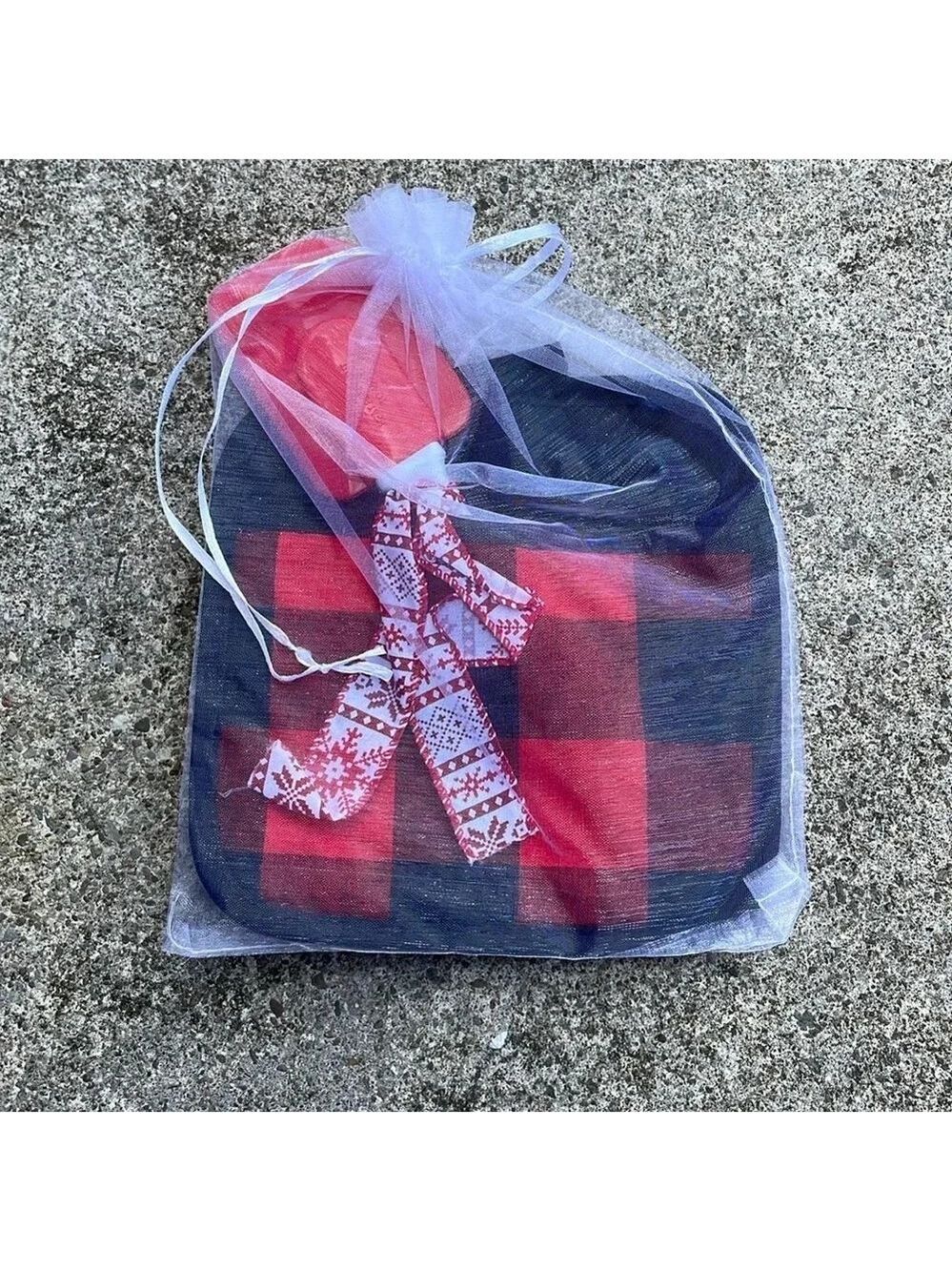 Pot holder, Red Buffalo Check, With Spatula, New